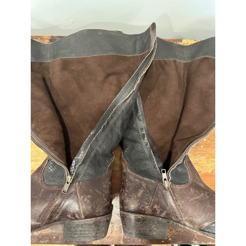 Vintage Matisse Leather Cowboy Boots Sz 10‎ Rare Two Tone Western High End $400